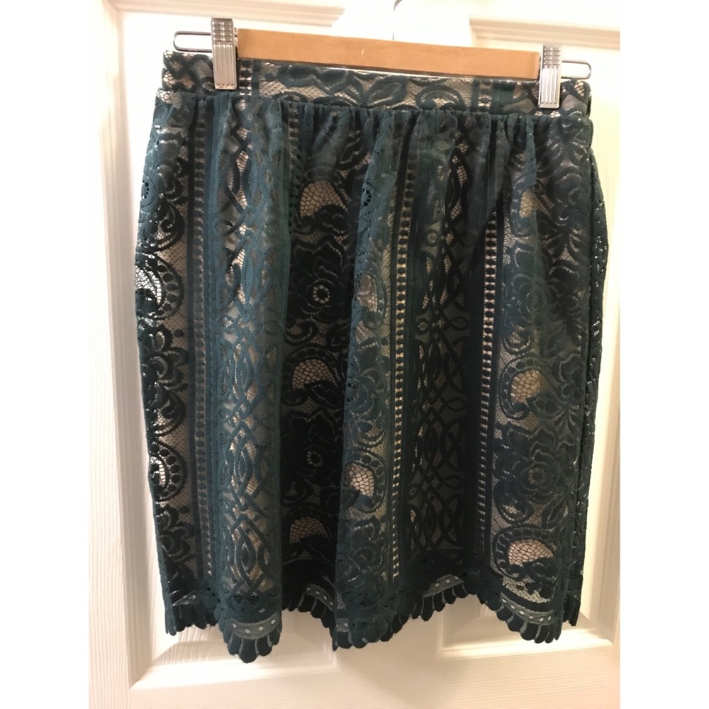 Green lace skirt